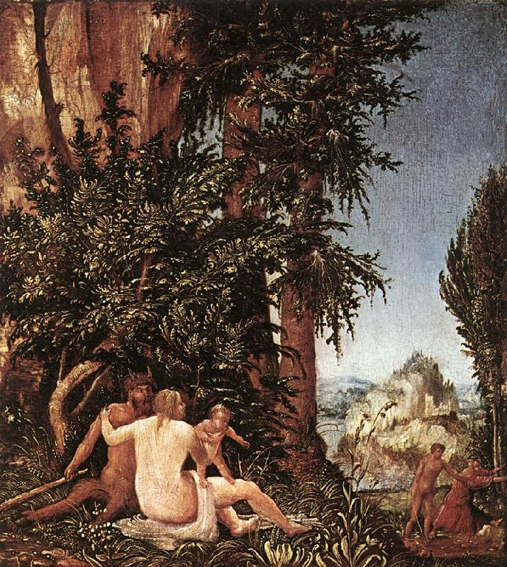 ALTDORFER, Albrecht Landscape with Satyr Family oil painting picture